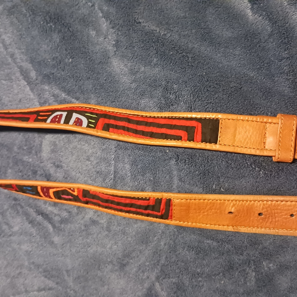 Colorful Patterned Leather Belt